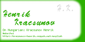 henrik kracsunov business card